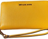 NWB Michael Kors Jet Set Travel Phone Case Wristlet Marigold Leather Dus... - $64.34