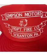 Independent Fire Co Scranton PA Snapback Trucker Cap Hat Vtg Simpson Motors - $12.86
