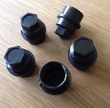 (5) New Oem Black Lug Nut Caps Chevy Gmc Trucks #15646250 Free S&amp;H See Details - £14.87 GBP