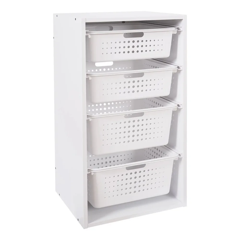 Kids Sliding Bin Organizer with 4 Storage Bins, White Tool  Box  box   Chest  Ga - $117.55