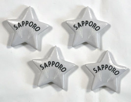 4 New Sapporo Beer Ceramic Logo Stars Hollow 2&quot; - $26.68