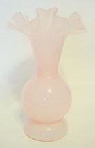 Pink Glass Vase with Ruffled Top - £53.54 GBP