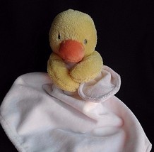 Carters Plush Yellow Duck Rattle Holding White Security Blanket Baby Lovey - £23.03 GBP