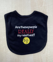 Cute funny embroidered cotton baby bib - £4.82 GBP