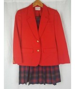 Vtg Pendleton Petite Wool Blazer Jacket Mac Lennan Tartan Plaid Skirt sz 4 - £33.47 GBP