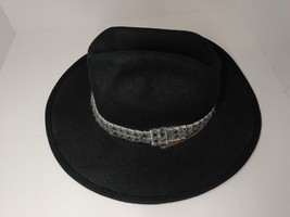Sundance Ski Hat - Cowboy Style Hat - Black Felt/Wool with Chin Strap - ... - £39.40 GBP