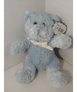 RBI Plush small Blue Teddy Bear Rattle unused with tags neck ribbon bow - £11.00 GBP