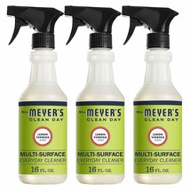 Mrs. Meyers Pack Of 3 Multi-Surface Spray Bottles Everyday Cleaner Lemon Verbena - £28.70 GBP