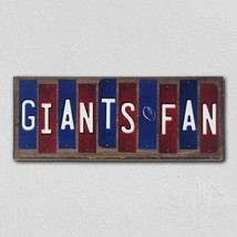 Giants Fan Team Colors Football Fun Strips Novelty Wood Sign - £43.21 GBP
