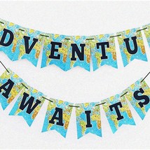 Adventure Awaits Bon Voyage Banner - Wanderlust Retirement Farewell Party Decor - $32.66