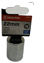 Crescent CDS82N 1/2&quot; Drive 12 Point Standard Metric Socket 22mm - $18.53 MXN
