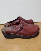 Swedish Clogs Troentorp Donatello Bordeaux Pull Up Leather Size US Mens 11 EU 44 - £55.50 GBP