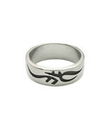 8mm Stainless Steel Tribal Design Wedding Ring Size 7 - $21.99