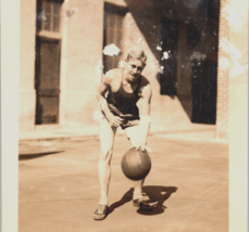 c1935 Vintage Junior High School Basketball Player Cotton Mac Donough Photograph - £24.01 GBP