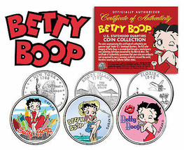 BETTY BOOP US Statehood Quarters Colorized 3-Coin Set *Officially Licensed* - £7.47 GBP
