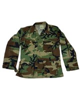 Army BDU Woodland Camouflage Combat MEDIUM REGULAR Camo Jacket Top - £19.45 GBP
