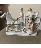 VICTORIAN PRINCESS CARRIAGE PORCELIAN FAIRYTALE FIGURINE - $39.87