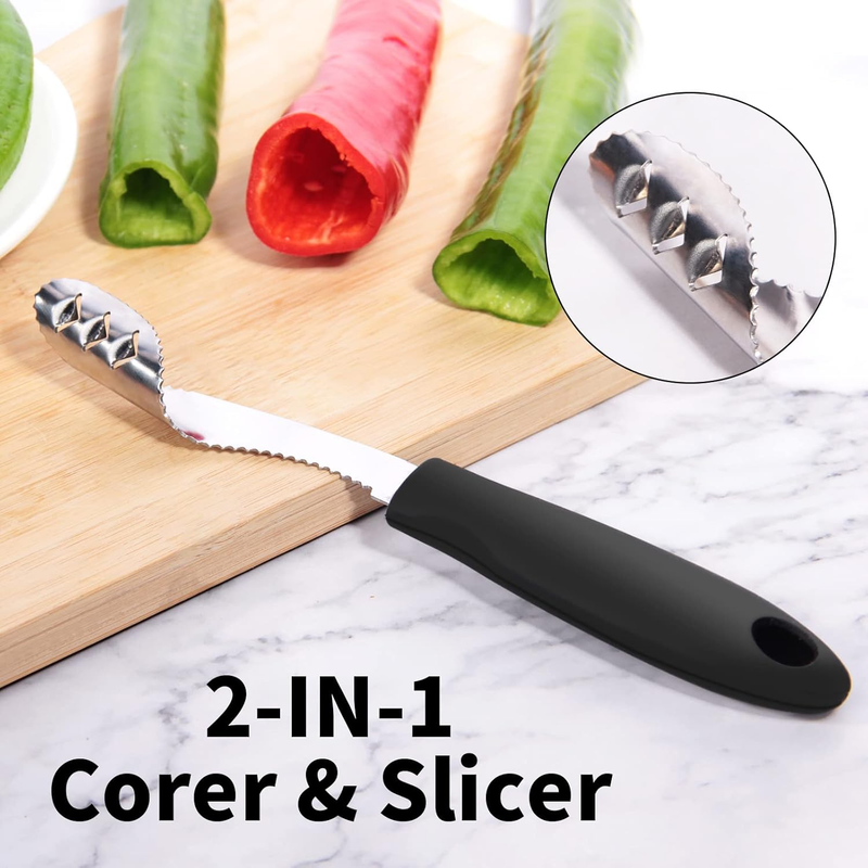 Jalapeno Pepper Corer & Zucchini/Cucumber Corer, Set of 2, Newness Stainless Ste Item image 2