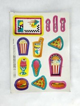 1988 Mattel Barbie Cardboard Cutout Card Food Pizza Popcorn Milkshakes - £7.86 GBP