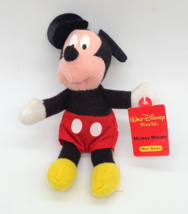 Original Walt Disney World Mini Bean Mickey Mouse Plush With Tags 4&quot; Tall - £10.65 GBP