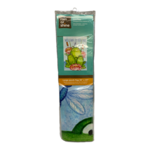 Rain or Shine Large 28&quot; X 40&quot; Welcome Frog Flower Porch Yard Flag 4952261 - £8.11 GBP