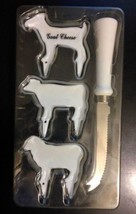 Boston Warehouse Porcelain Sheep Cow Goat Cheese Markers and Knife Sheep... - £15.71 GBP