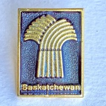 Vintage Canada Saskatchewan Symbol Wheat Sheaf Lapel Hat Lanyard Pin - $10.95