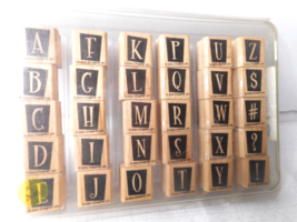 2003 Stampn Up Retro Alphabet Upper Letters Complete Set 30 Plastic Case - £12.50 GBP