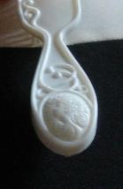 Barbie doll silhouette handle hairbrush hair brush white vintage cameo d... - $10.99