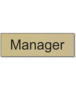 GOLD OR SILVER 2 X 8&quot; MANAGER NAME PLATE DOUBLE STICK or MAGNETIC - $19.95