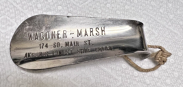 Vintage Wagoner Marsh Akron Metal Shoehorn Advertisement Shoe Horn - $12.38