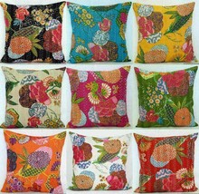 Kantha Pillow Covers, Kantha Cushion Cover, Indian Cotton Pillow Cover JP349 - £10.18 GBP+