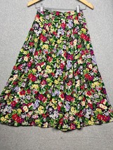 VTG Liz Claiborne Midi Pleated Floral Skirt Womens Petite 2 Romantic Cot... - £31.27 GBP