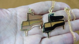 (M319-G) Black or Cedar STEINWAY Piano PENDANT Necklace Jewelry gold plated - £19.46 GBP