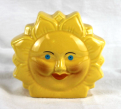 Yellow Sun Face Figurines ~ Made in Brazil- Smiley Face Sun - 5&quot; Tall Blue Eyes - £11.04 GBP