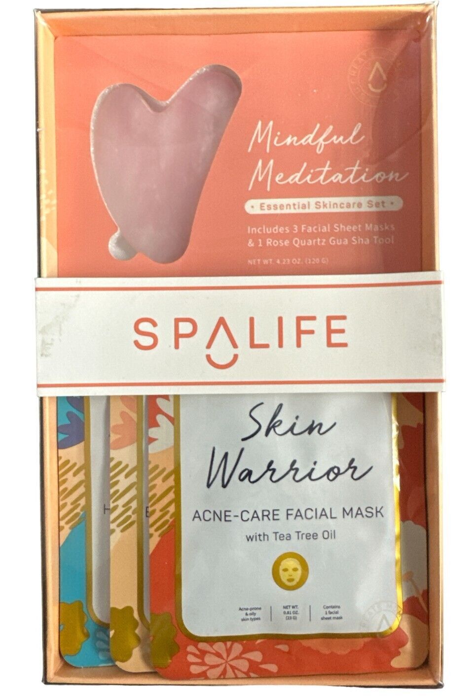 Spa Life Mindful Meditation Essential Skincare Set Facial Masks + Gua Sha Tool - $13.85