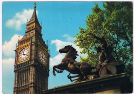 Postcard Big Ben &amp; Boadicea Statue London England UK - £2.28 GBP