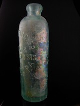 Antique 1880s iridescent soda bottle - Albert fischer Barware - Broad &amp; Clearfie - £74.39 GBP