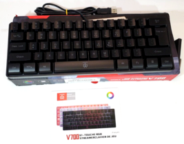 DG V700 RGB Streamer Wired Keyboard Compact Black 61 Keys Single Zone - £27.14 GBP
