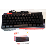 DG V700 RGB Streamer Wired Keyboard Compact Black 61 Keys Single Zone - £27.24 GBP