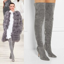 2016 new Milan fashion design sexy suede thigh high length autumn boots ! - £235.64 GBP