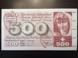 Reproduction 500 Franken Note Switzerland 1970 Suisse Francs Five Hundred - £3.18 GBP