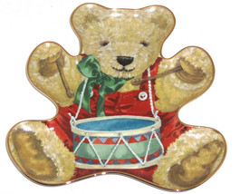 Little Drummer Bear Teddy Shape Collector Plate Franklin Mint Retired  - $49.95