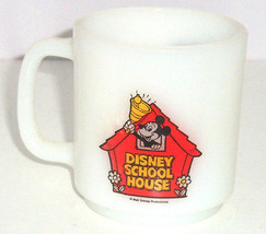 Walt Disney School House Mickey Mouse Coffee  Mug Milk Glass Chauk Teachers - $24.95