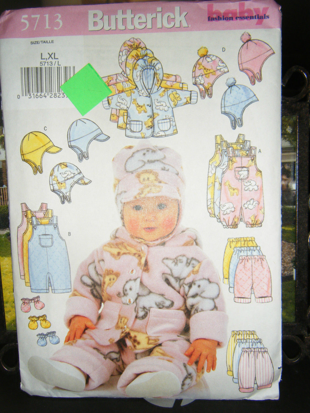 Butterick 5713 Infant's Jacket, Overalls, Pants, Hat & MittensPattern - Sz L-XL - $9.37