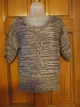 Cable &amp; Gauge Petite Black &amp; Gray Marled Pullover Sweater Top - Size M - £16.18 GBP
