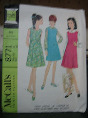McCall's 8771 Teen Size Dress & Jumper Pattern - Teen Size 12 Bust 32 - $8.02