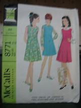 McCall&#39;s 8771 Teen Size Dress &amp; Jumper Pattern - Teen Size 12 Bust 32 - $8.02