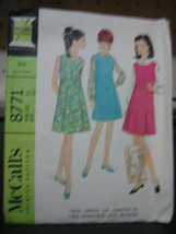 McCall&#39;s 8771 Teen Size Dress &amp; Jumper Pattern - Teen Size 12 Bust 32 - £6.41 GBP