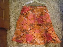 Norton McNaughton Floral Print Flared Skirt - Size 16 - $18.75